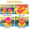 wonuu Rubber Duck Yellow Duck Car Dashboard Decorations Car Ornaments for Cool Car Accessories with Cowboy Hat Necklace and Sunglasses, pink hat love galssess