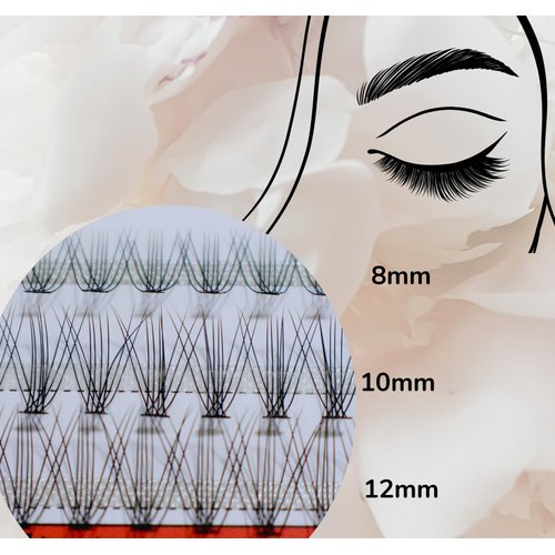 Ancloy Lashes Cluster Lash Extensions DIY Eyelash at Home Individual 60 Pcs 10D Mix Lengths, Natural Black (8-10-12)