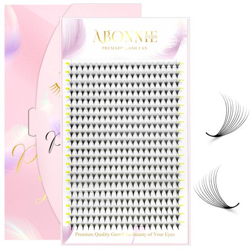 ABONNIE Premade Fans Eyelash Extensions, 400 Fans 10D 9mm Promades Eyelash Fans,0.07 Thickness D Curl Premade Lash Fans, Handmade Premade Fans Volume Lash Extensions(Pointy Base 10D 0.07-D 9mm)