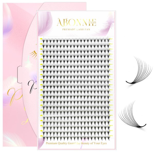 ABONNIE Premade Fans Eyelash Extensions, 400 Fans 10D 9mm Promades Eyelash Fans,0.07 Thickness D Curl Premade Lash Fans, Handmade Premade Fans Volume Lash Extensions(Pointy Base 10D 0.07-D 9mm)