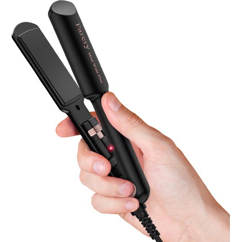 FARERY 1.5 Inch Wide Mini Flat Iron for Travel, 1 1/2 inch Ceramic Small Hair Straightener Flat Iron for Short and Long Hair, Portable Travel Mini Hair Straightener with Dual Voltage