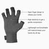 Duerer Arthritis Compression Gloves Women Men for RSI, Carpal Tunnel, Rheumatiod, Tendonitis, Fingerless Gloves for Computer Typing and Dailywork (Gray, M)