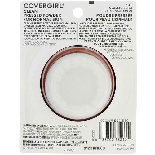 Cover Girl 12213 130clsbei Classic Beige Clean Normal Skin Pressed Powder