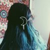 Crystal Moon Hair Clip Bin Barrette for Long Hair Stick Slide Irish Hair Accessories (moon1)