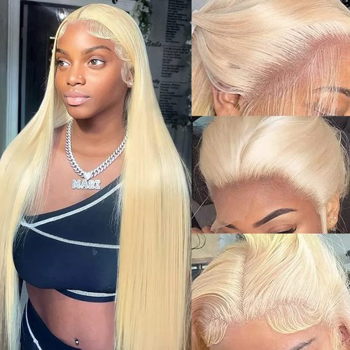 Alididi Blonde Wig Human Hair 613 Lace Front Wigs Human Hair 13x4 150% Density Straight Lace Frontal Wigs Human Hair Blonde Wig Pre Plucked With Baby Hair Human Hair Wigs (28Inch)