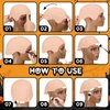 Wavwavw 3 Set Bald Caps Makeup Latex Bald Head Wig Cap Bald Hat Cosplay Makeup Costume Accessories for Women Men, Pink and Beige