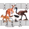 BRETOYIN 24PCS Wildlife Animals Fence Toy Accessories Playset with Kangaroo Australian Ostrich for Toddlers Kids Preschool Educational Gift Sets Farm Addition