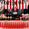 4P Red Foil Fringe Metallic Tassel Streamers Banner Tassel Garland for Parade Floats, Bachelorette, Wedding, Birthday, Halloween, Christmas, Bridal/Baby Shower Party Decorations