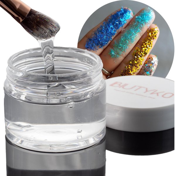 Makeup Glitter Glue Peel-Off Formula for Eyes Face and Body Chunky Glitter Jewels Gems
