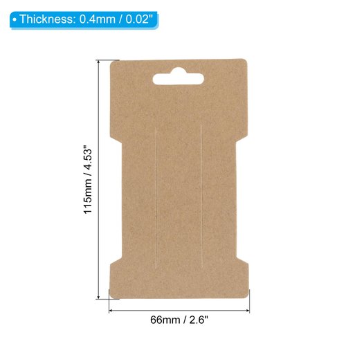 PATIKIL Hair Clip Display Cards, 100 Pack Paper Cardboard Hair Bow Holder Rectangle Hair Barrettes for Jewelry Hair Accessories Display and Organizing, Brown