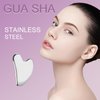 EDCBMB Stainless Steel Gua Sha Facial Tools Metal Silver Guasha for Face Chin & Jawline Sculpting Eyes Neck Body Tighten Skin Massage Skin Care Gifts