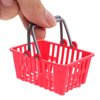 Kisangel Mini Shopping Basket 20Pcs Dollhouse Grocery Basket with Handles Plastic Picnic Basket for Pretend Play Toys, Red