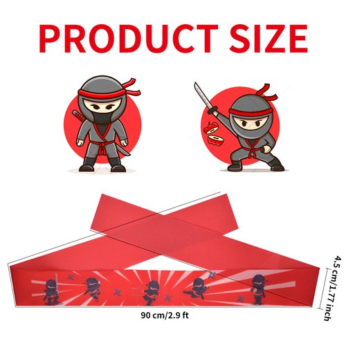 WANGDEFA 12 Pack Ninja Headbands - Ninja Party Favors, Decorations, Supplies for Halloween Birthday and Karate