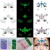 Face Gems, 6 Sheets Face Jewels Stick On, 30g Chunky Glitter, Rhinestones Noctilucent Stickers Temporary Tattoos-Eye Body Euphoria Makeup Rave Clothes Carnival Festival Outfit (3Luminous)