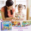 Puzzles for Kids Ages 3-5, 24 Piece Colorful Wooden Puzzles for Toddler Children Learning Educational Puzzles Toys for Boys and Girls (6 Puzzles)