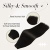 Full Shine Hand Tied Weft Hair Extensions Human Hair Sew In Hair Extensions Genius Weft Extensions Remy Hair Straight Human Hair Bundles Real Hair Extensions For Women Jet Black Color 1 60G 20 Inch