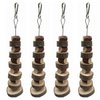 LWINGFLYER Small Animal Chews Toy Natural Apple Wood Block Cage Hanging Molars Treats Snack for Hamsters Rabbits Bunny Bird Parrots Chinchilla Guinea Pig Gerbils Squirrels (4pcs Natural Apple Wood)