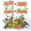EnAuRoL Dinosaur Toys with Play Mat&Plants&Booklet for Kids Ages 3-12, Play Sets of 46 Includes 12 Different Dinosaurs 16 Building Blocks Toys Set for Boys Girls, Christmas Birthday Gift