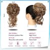 Messy Bun Hair Piece Tousled Updo Hair Buns Extension Elastic Hair Band Hair Pieces Curly Hair Bun Scrunchie for Women Curly Chignon Ponytail Hairpiece Daily Wear(Light Brown mix Ash Blonde)