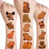 12 Sheets Capybara Temporary Tattoo Stickers for Kids, Capybara Birthday Party Supplies Decorations Goodie Bag Fillers Fake Tattoos Party Favors for Boys Girls Children Fun Capybara Stuff Gifts