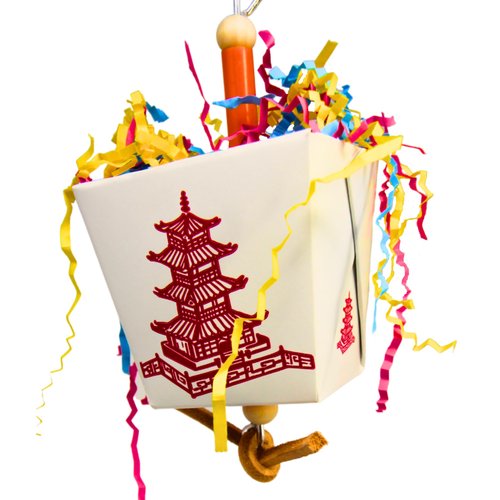 Bonka Bird Toys 3875 Take Out Small Medium Bird Toy Oyster Pail Treat Box Foraging Paper Chew Shred Cockatiel Parakeet Conures and Other Similar Birds