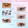 Lash Clusters Natural Eyelash Clusters D Curl Cluster Lashes zanlufly Wispy Individual Lashes Cluster Eyelash Extension 10 12 14MM DIY Lash Extension