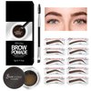 Eyebrow Stamp Stencil Kit Eyebrow Pomade Waterproof Eye Brow Stamping Kit Brow Stamp Trio Kit 10 Eyebrow Stencils With Dual Ended Brow Brush Perfect Natural Brow Pomade Eyebrow Kit Light Brown