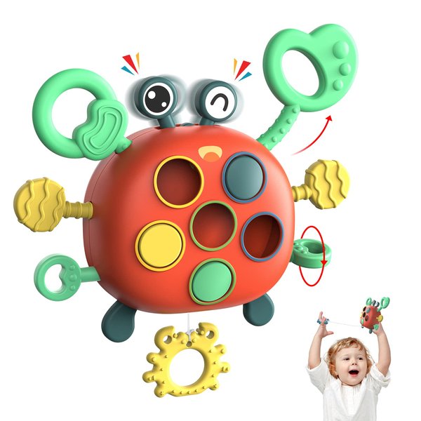 ZAMERR Baby Montessori Toys for 2 Year Old Boy Girl, Sensory Toddler Travel Airplane Car Seat Stroller Toys for 18+ Month, Learning Fine Motor Skills Pull String Toy Birthday Gifts for Infant Boys