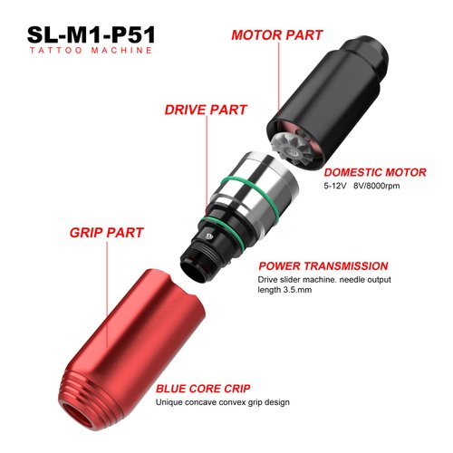 Nazzor Tattoo Machine Pen Kit Wireless Rotary for Beginners Wireless Tattoo Gun Tattoo Battery 10Pcs Cartridge SLP51KIT-2