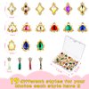 35 Pieces 3D Luxury Nail Art Nail Gems Nail Crystals Gold Nail Diamonds Rhinestones Metal Alloy Glass Rhinestones Nail Charms with Storage Box for Nail Decor DIY Craft Jewelry Making (Novel Style)