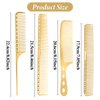 Professional Barber Aluminum Comb Set Metal Combs for Cutting Comb Hair Hairdressing Tail Comb (Golden)