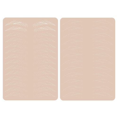 2pcs Hairstroke Practice Skin Double Sided Permanent Makeup Tattoo Practice Skin Microblading Hair stroke Patterns (2pcs)