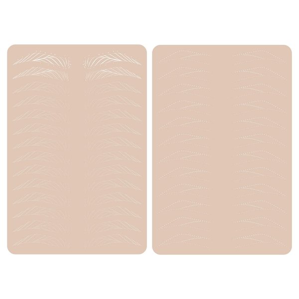 2pcs Hairstroke Practice Skin Double Sided Permanent Makeup Tattoo Practice Skin Microblading Hair stroke Patterns (2pcs)