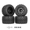 RC Station 12mm Hex RC Wheels and Tires 2.8 RC Tires 1/10 Scale RC Truck Tires Wheels for Traxxas Rustler Stampede Hoss 2wd 4x4 vxl Tires Wheels Arrma Redcat RIAARIO AMORIL Tires Wheels Preglued 4PCS