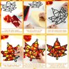 104 Pieces Fall Suncatcher Craft Autumn Leaf DIY Stained Glass Paper Kits Thanksgiving Decorations for Kids Classroom Activities Autumn Party Art