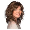OYSRONG New 13.78'' Elegant Women Short Brown Layered Wavy Heat Resistant Fibre Hair Wig