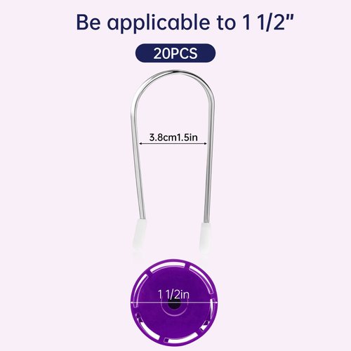 Vin Beauty 20 Pieces Hot Curler Clips Replacement, Stainless Steel Hair Roller Pins for Long Hair, J-Shaped Design Fit 1 1/2 Inches Hot Rollers, 20 PCS