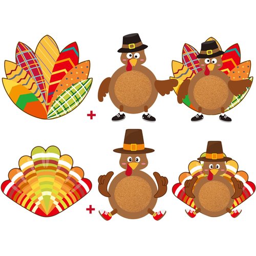 Fancy Land Turkey Coaster Craft Kits Thanksgiving Crafts for Kids Party Favors Supplies 6 Set