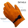 Hocoi Moa Toddler Work Gloves Age 2-12, Sheepskin/Cowhide Kids Leather Work Gloves for Children Yard Gardening (Brown/Yellow) (Small (2-4 Years Old), Brown - Suede Cowhide)