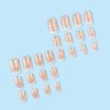 RUOKEXIN Press on Nails White French Tip Fake Nails Square Medium Length False Nails with Silver Glitter Designs Ombre Glossy Artificial Nails Acrylic Glue on Nails Natural Stick on Nails for Women
