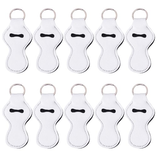 RP Remarkable Power, 10 Pack Sublimation Blanks Chapstick Holder Keychain for Lip Balm Holder White