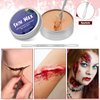 Halloween SFX Makeup Kit, Halloween Special Effects Wound Modeling, Skin Wax with Spatula, Fake Blood, Coagulated Blood Gel, Spirit Gum, Extension Oil, Stipple Sponge, Halloween Cosplay Zombie Makeup