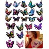 3D Butterflies and Flowers Temporary Stickers Tattoo, Colorful Body Art Tattoos for Women Kids, 126Pcs