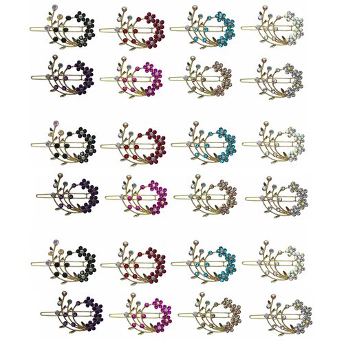 3 Sets of 8, 24 Count, Snap Clip Barrettes for Thin Hair Women, Young Girls U86200-2108-8-3