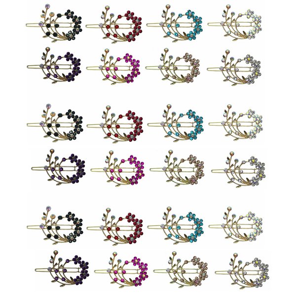 3 Sets of 8, 24 Count, Snap Clip Barrettes for Thin Hair Women, Young Girls U86200-2108-8-3