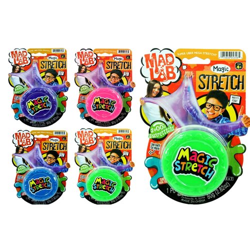 JA-RU Super Stretchy Slime for Kids w/Containers (4 Slime Pack) Neon Colored Non Sticky Slime. Ki...
