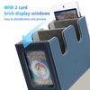 SANZIE Card Deck Box for MTG Commander Deck Box with 2 Toploaders 35PT fits 260+ Single Sleeved Trading Cards TCG Deck Box for Magic Game Cards (Blue&Grey)