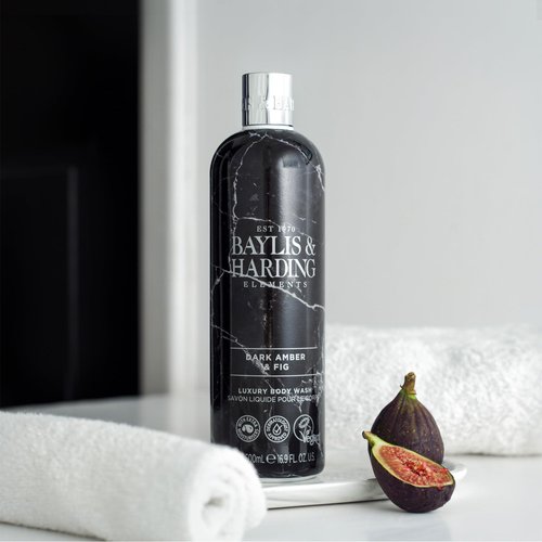 Baylis & Harding Liquid Body Wash Soap, Elements, Dark Amber & Fig, 16.9oz/500ml