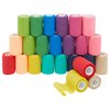 Juvale 24 Rolls Colorful Self Adhesive Bandage Wrap 3 Inch x 5 Yards - Cohesive First Aid Tape for Sports, Vet, Medical, Tattoo (12 Colors)
