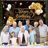 Black and Gold Birthday Party Decorations 50 Pieces Gold Black Balloon Arch Garland Kit Happy Birthday Backdrop Banner Decorations for Kids Men Women Anniversary Birthday Party Supplies Decor